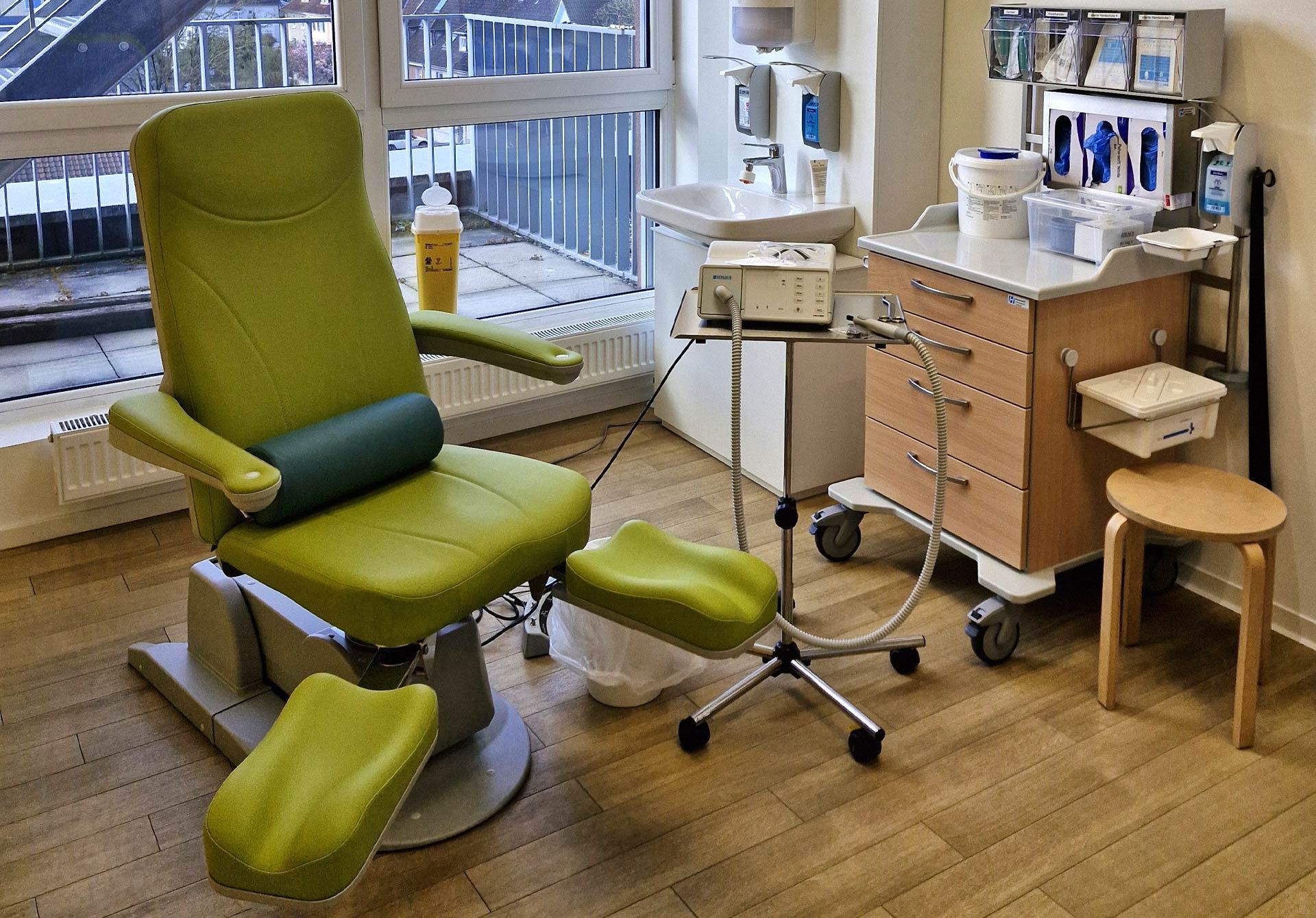 Behandlungsraum zur Wundversorgung am ORGAMed Standort Unna